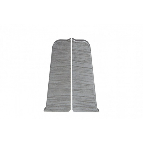 Торцевые заглушки для плинтуса ПВХ Aberhof 70мм, 7017 Алюминий (левая/правая)