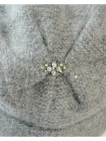 шапка зимняя вязаная ангора с пайетками