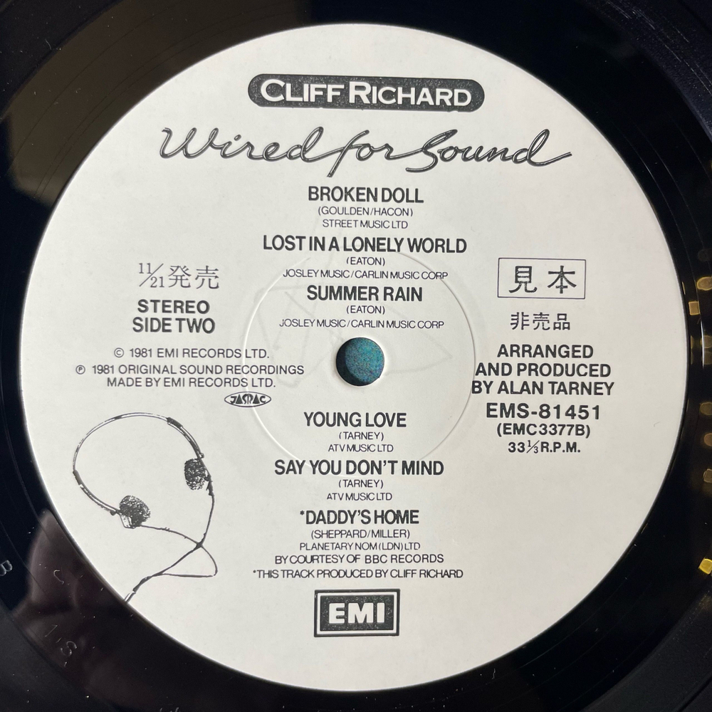Винтажная виниловая пластинка LP Cliff Richard Wired For Sound (Япония 1981) (Промо)
