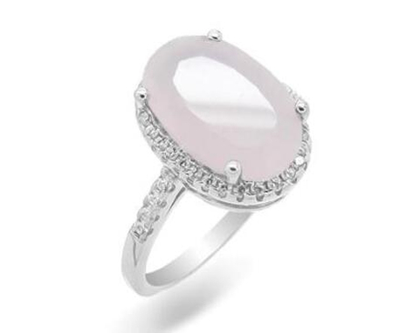 Кольцо из серебра с розовым кварцем