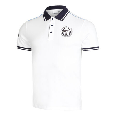 Мужское теннисное поло Sergio Tacchini Ranking Staff Polo Men - White, Dark Blue