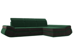 Диван угловой Лига-032 правый угол, Зеленый\Коричневый, Велюр, 121645