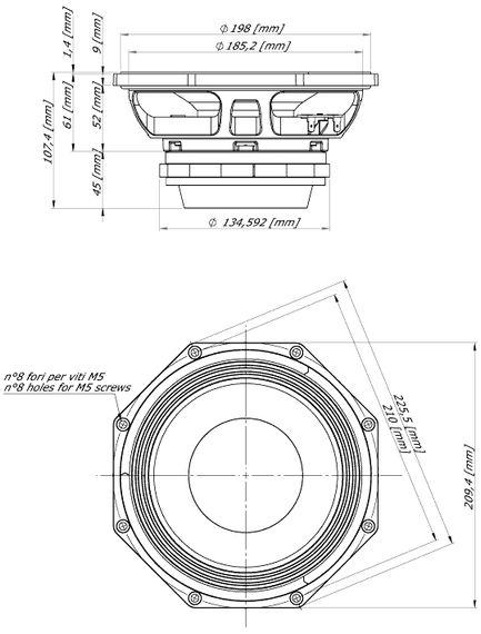 EIGHTEEN SOUND 8NMB750/8 - динамик 8 дюймов, 250 Вт
