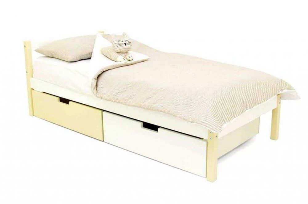Детская кровать Бельмарко Svogen classic бежево-белый с ящиками
