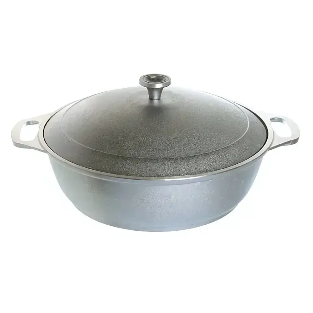 Кастрюля-жаровня алюминевая 3 л литой алюминий КМ-ж30