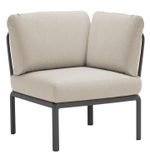 Модуль угловой пластиковый с подушками Nardi Komodo Elemento Angolo, антрацит, панама