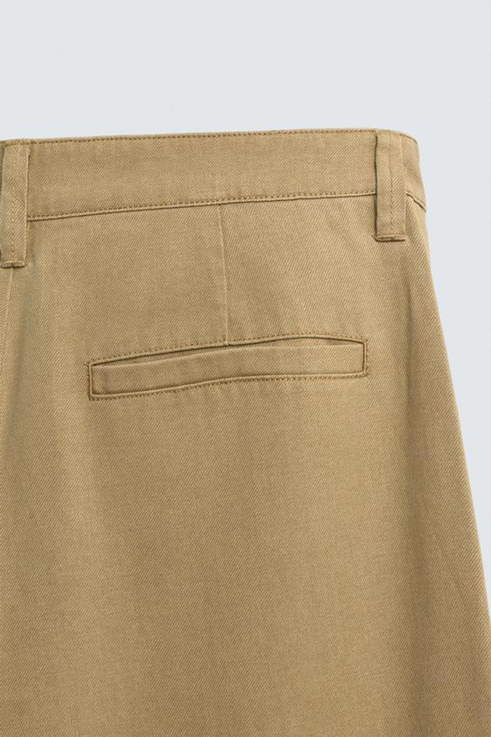 ZARA БРЮКИ ИЗ ЛИОЦЕЛЛА И ХЛОПКА СО СКЛАДКАМИ, ПЕСОЧНЫЙ