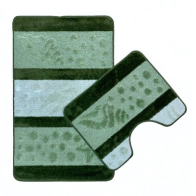 Набор ковриков для ванной комнаты ZALEL "HURREM" 2 предмета 60*100+50*60 Green зеленый