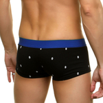 Черные хлопковые трусы-хипсы с принтом (Размер: XL) (Цвет: черный)