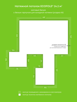 Натяжные потолки 24.2 м2, 11 м2, 3.7 м2, 2.6 м2, 1.5 м2, 3.6 м2