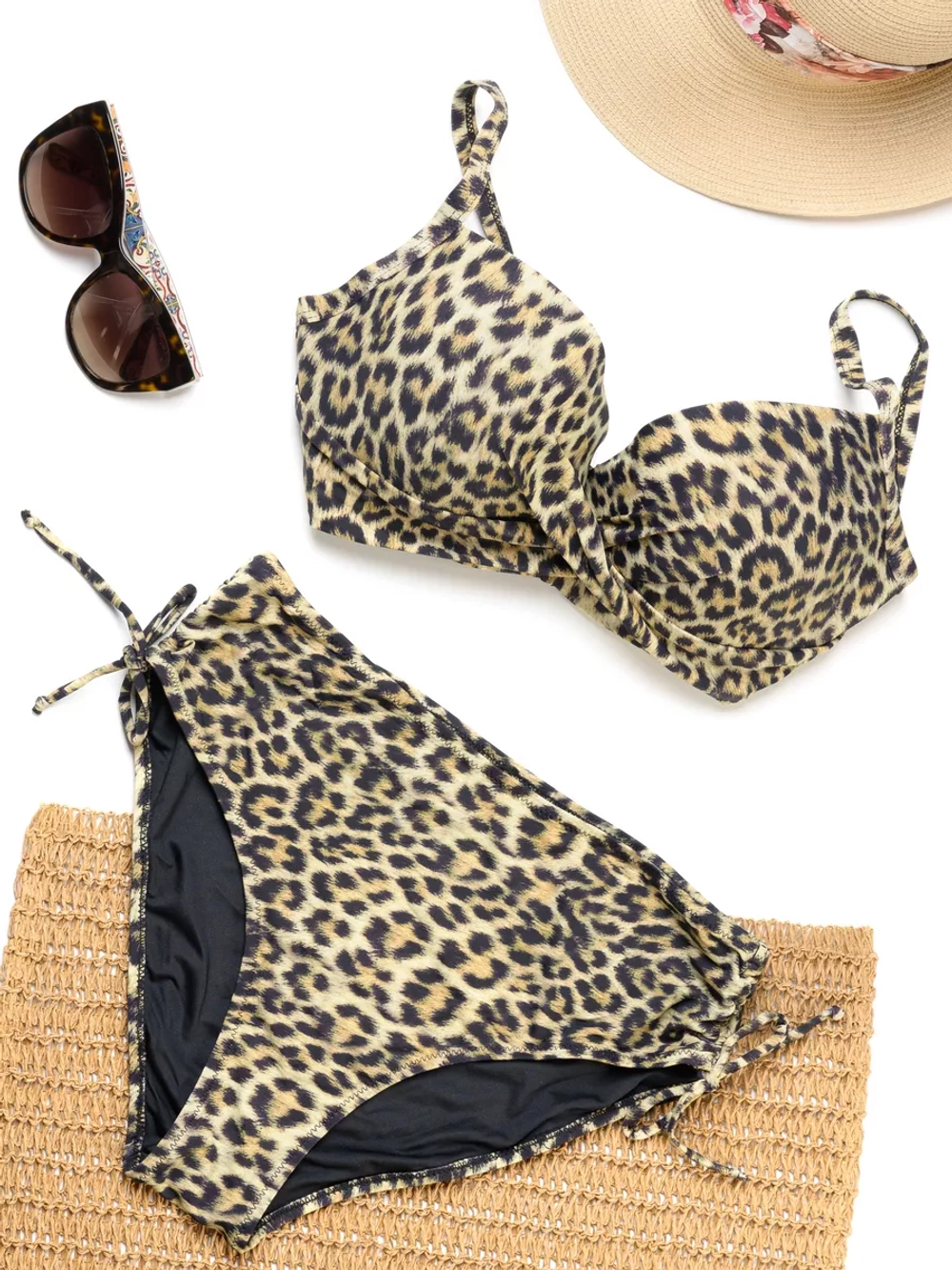 купальник большие размеры для бассейна леопардовый