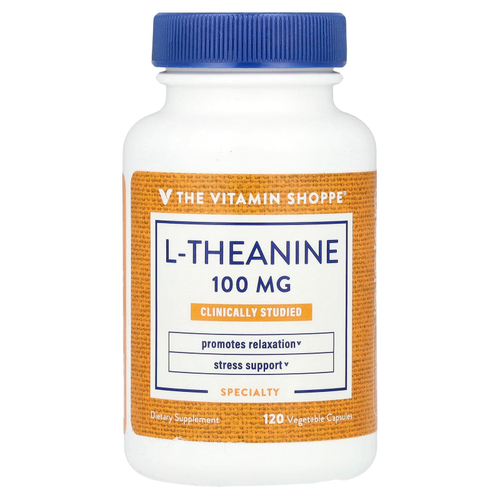 The Vitamin Shoppe, L-теанин, 100 мг, 120 растительных капсул