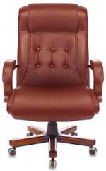 Кресло руководителя Бюрократ T-9926WALNUT светло-коричневый Leather Eichel кожа крестов. металл/дерево