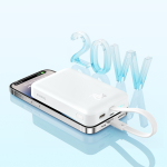 Внешний аккумулятор + Беспроводная зарядка Baseus Magnetic Mini iP Edition C+L+Qi 10000mAh 20W (MagSafe) - Stellar White