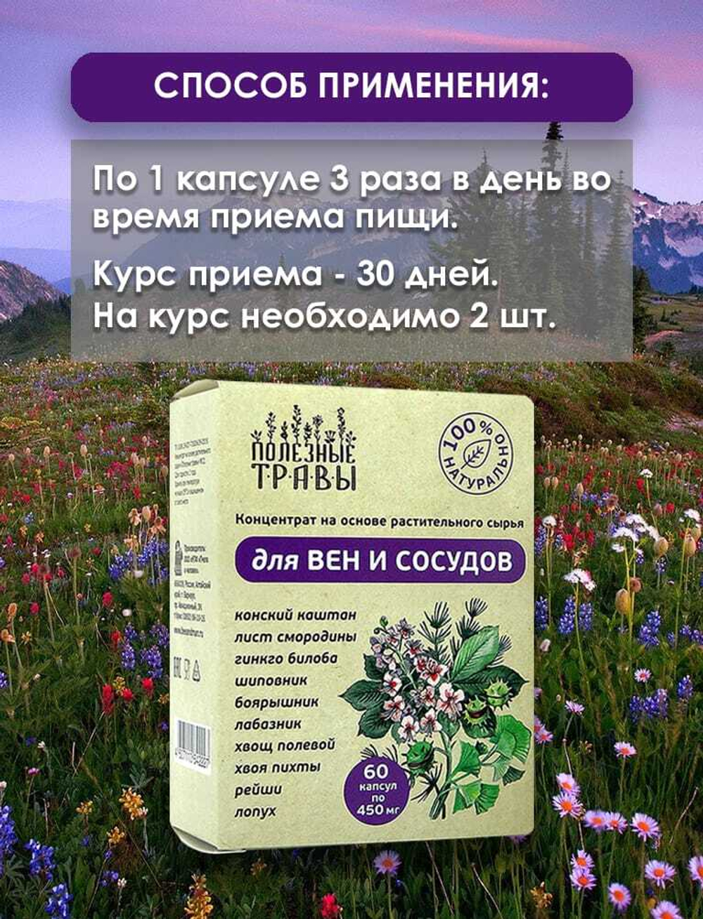Фитокомплекс для вен и сосудов 60 капсул