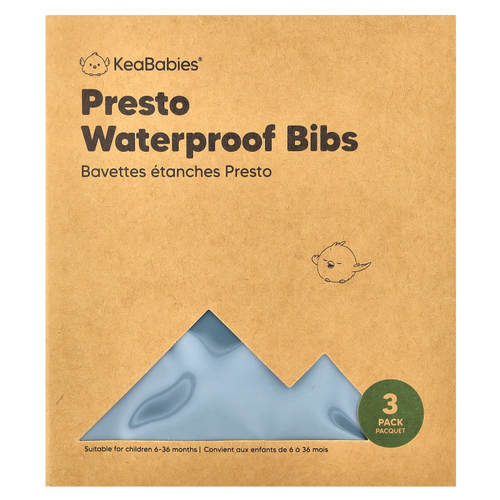 KeaBabies, Водонепроницаемые нагрудники Presto, для детей 6–36 месяцев, шифер, 3 шт. В упаковке
