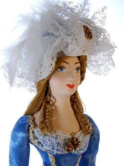 Кукла фарфоровая Дама с тростью