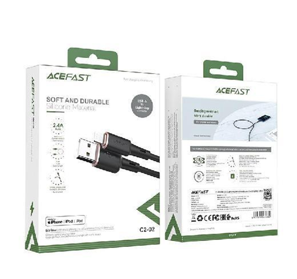 C2-02 USB-A to Lightning zinc alloy silicone charging data cable