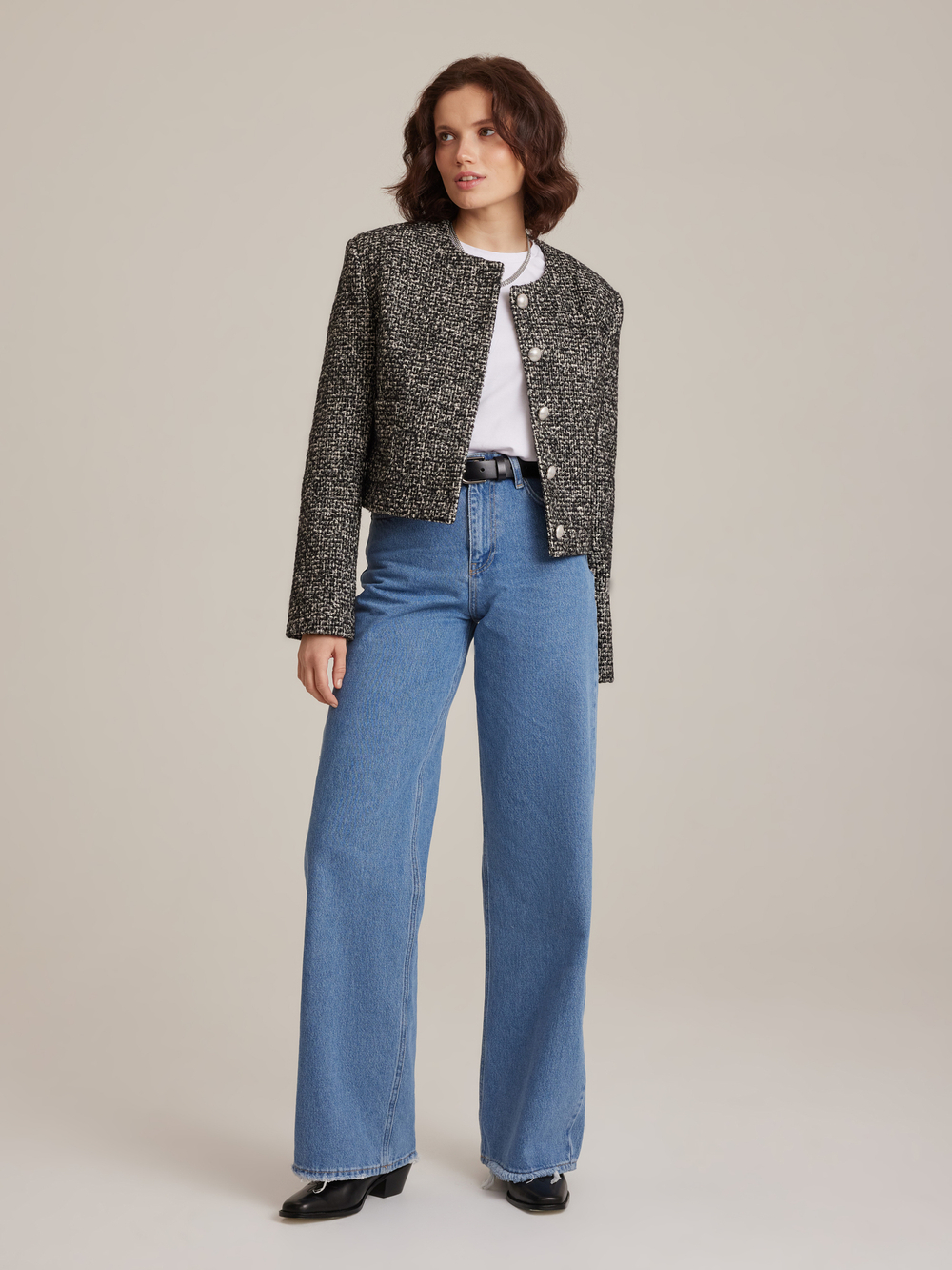 Джинсы широкие голубые