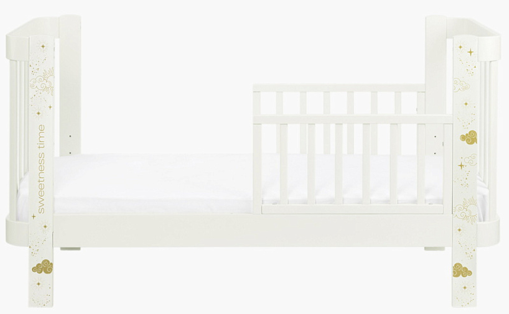 Детская кроватка-трансформер Happy baby Mommy Love в комплекте с расширением 160х70 milky