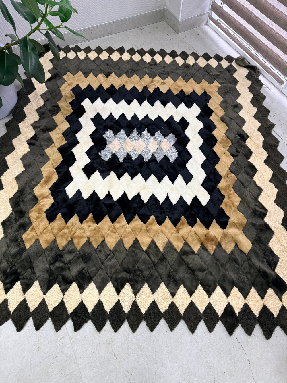 Покрывало меховое ковер из шкуры овчины