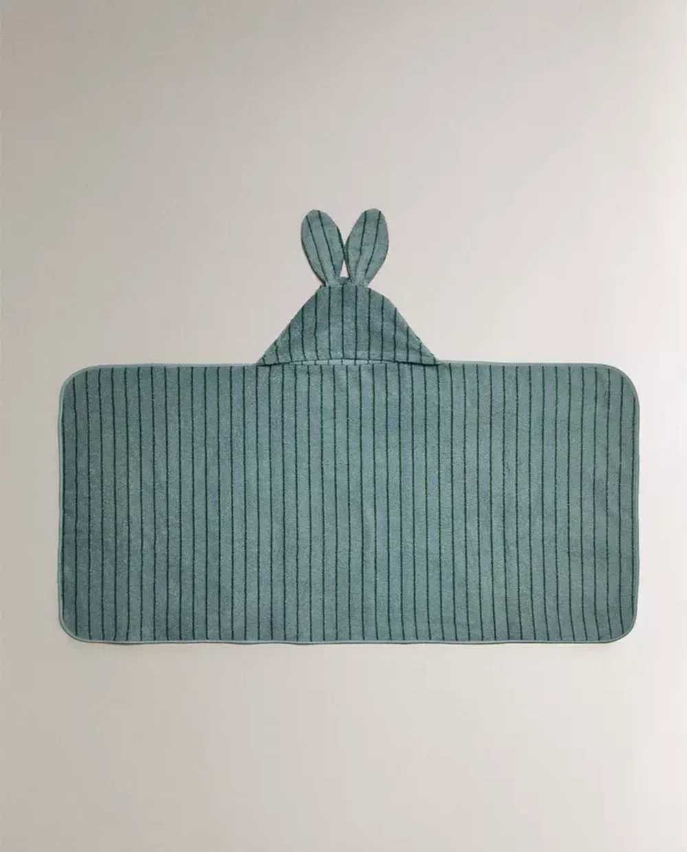 ZARA HOME ДЕТСКОЕ ПОЛОТЕНЦЕ С КАПЮШОНОМ В ПОЛОСКУ, СИНИЙ