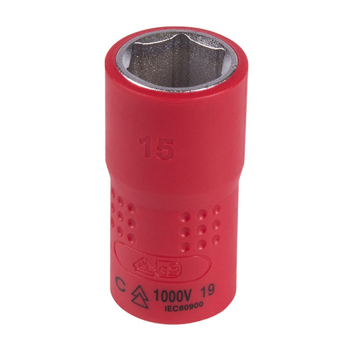 KING TONY (3335VE15M) Головка торцевая диэлектрическая шестигранная 3/8", 15 мм