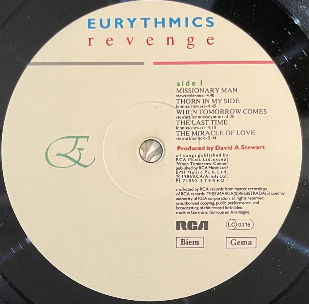 Eurythmics - Revenge (Европа 1986г.)