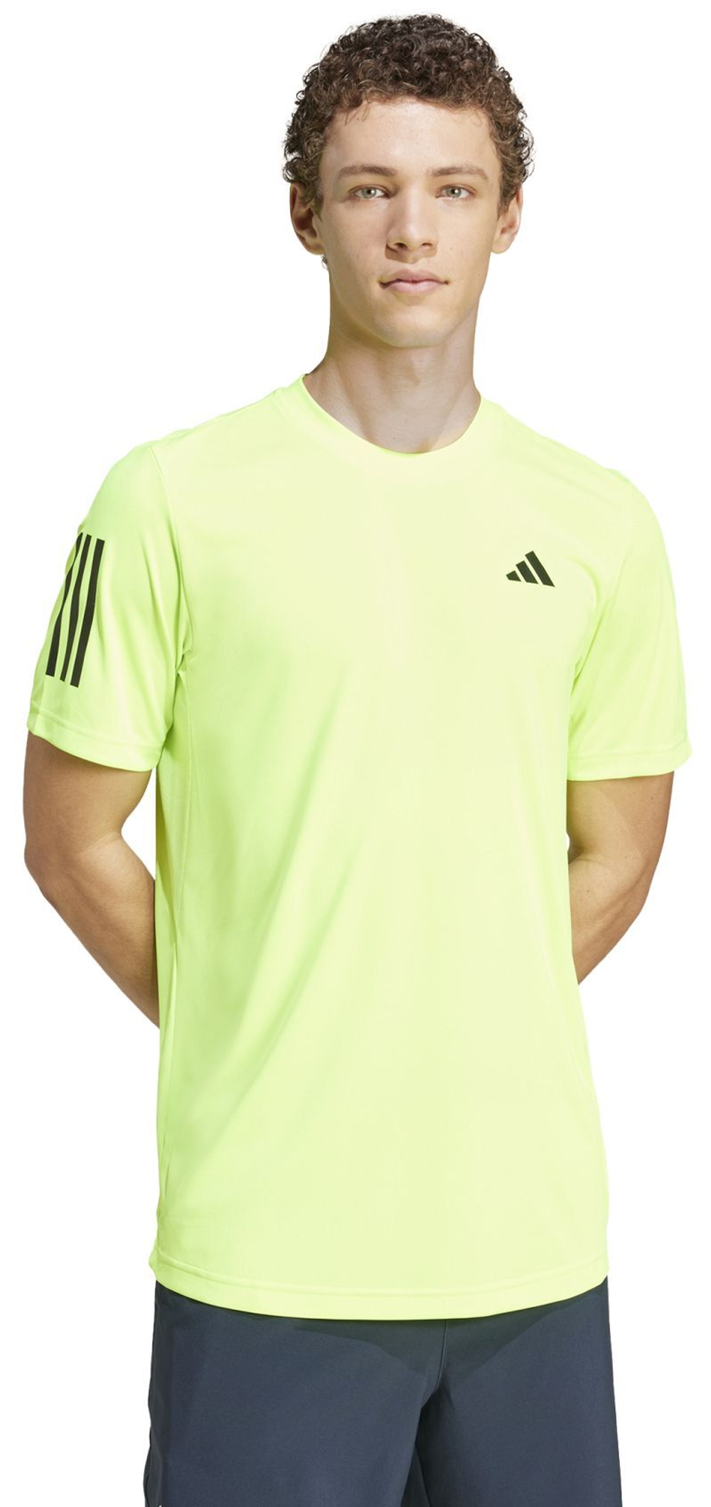 Мужская теннисная футболка Adidas Club 3 Stripes Tennis - желтый