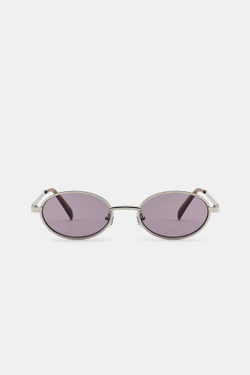 ZARA МЕТАЛЛИЧЕСКИЕ ОВАЛЬНЫЕ СОЛНЦЕЗАЩИТНЫЕ ОЧКИ, СЕРЕБРИСТЫЙ