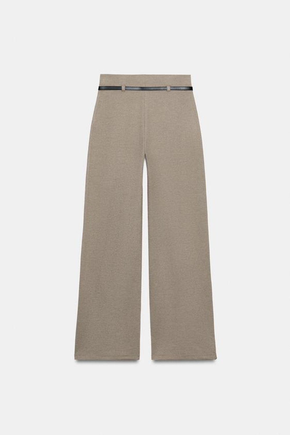 ZARA БРЮКИ ПАЛАЦЦО С РЕМНЕМ, БЕЖЕВЫЙ