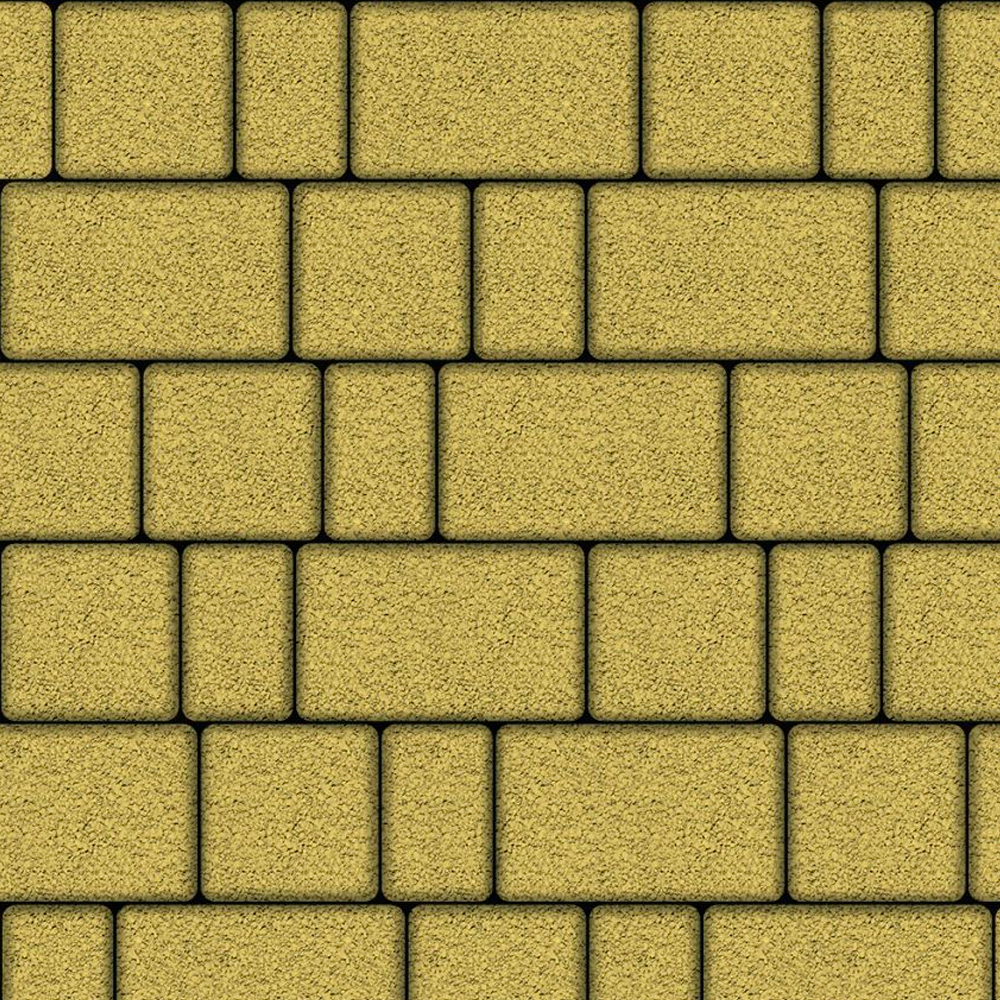 ТРОТУАРНАЯ ПЛИТКА СТАРЫЙ ГОРОД - Б.1.ФСМ.6 ГРАНИТ ЖЕЛТЫЙ, КОМПЛЕКТ ИЗ 3 ВИДОВ ПЛИТ