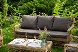 "Гранд Латте" лаунж-зона из искусственного ротанга, цвет соломенный