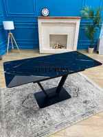 Кухонный раздвижной стол "Леон", черный мрамор