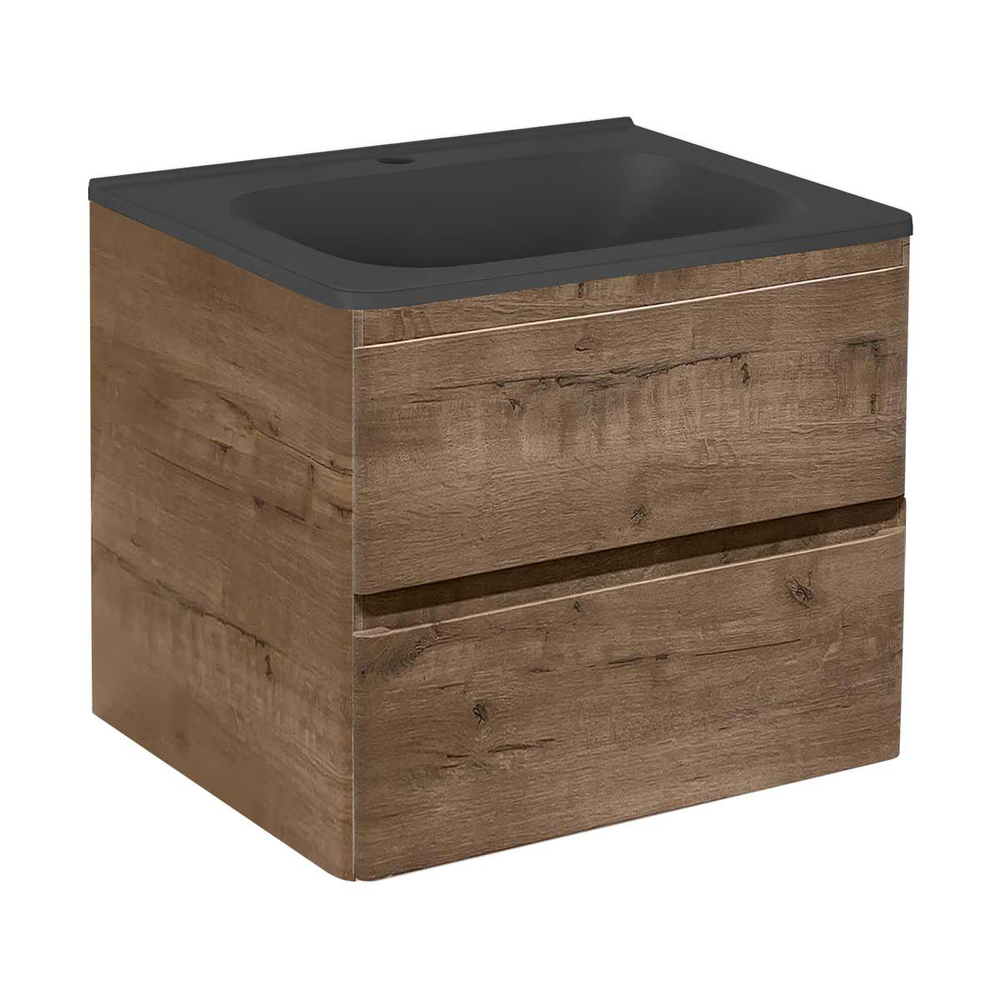 Тумба под раковину Vincea Vico 600 подвесная, 2 выкатных ящика soft close, V.Oak