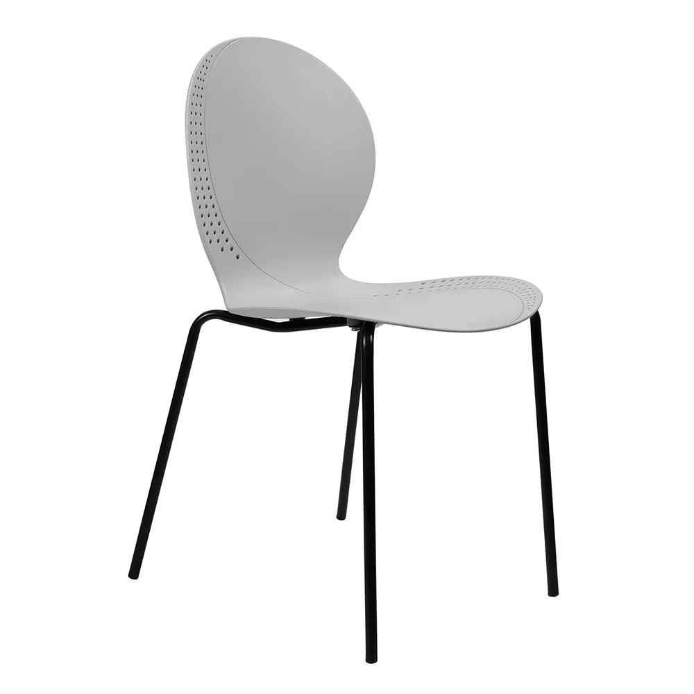 Стул пластик Wave серый с черными ножками