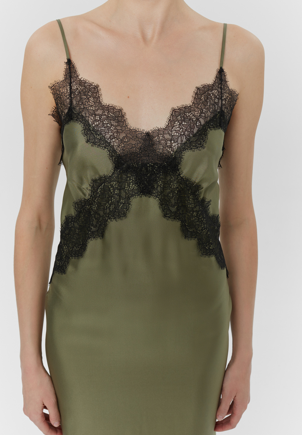 Платье - комбинация, хаки