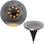 Светильник на солн.батарее «Светоч» d=12 см, 13,5 см (8 ламп), на солнечной батарее, Теплый белый