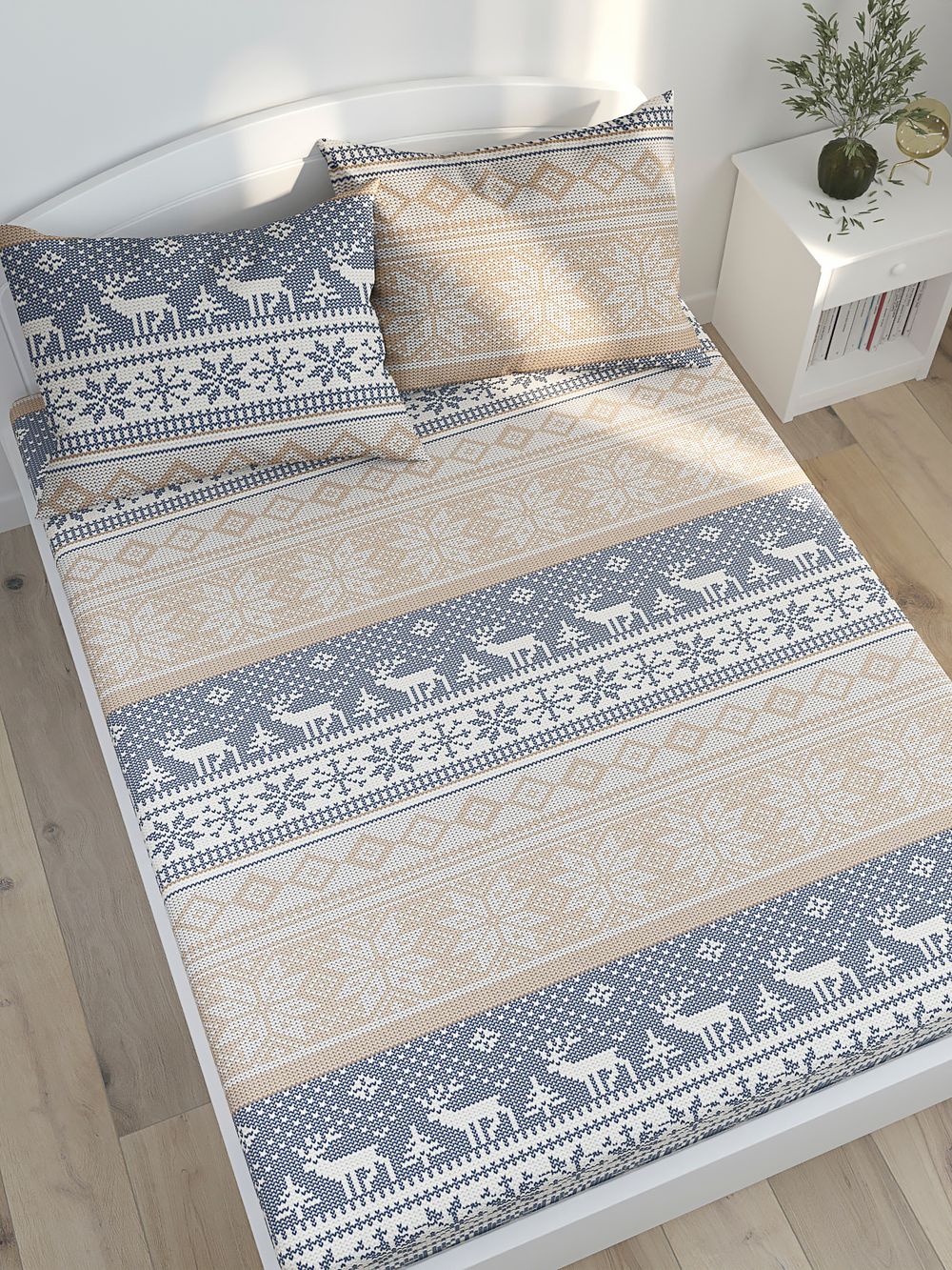 Простынь на резинке Сказка "Скандинавия" 90х200 см, перкаль