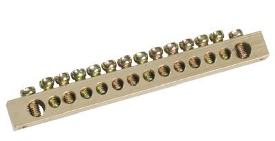 Шина PEN "земля-ноль" 8х12мм 4/2 (4группы/крепеж по краям) IEK