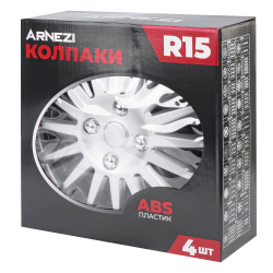 Колпаки R15 Orion 4шт (серебристые) ABS-пластик ARNEZI A0702073