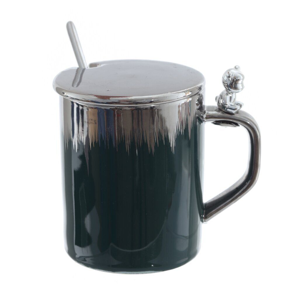 GAEM Кружка с крышкой и ложкой, 330 мл, L12 W8 H12,5 см, 4в.