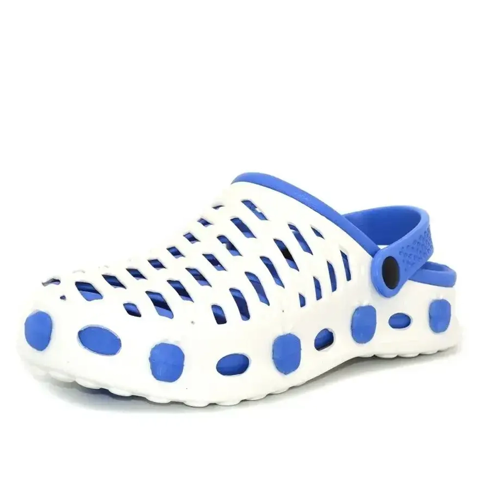 Пантолеты женские пляжные EvaShoes "Комби Слим", Белый/Голубой