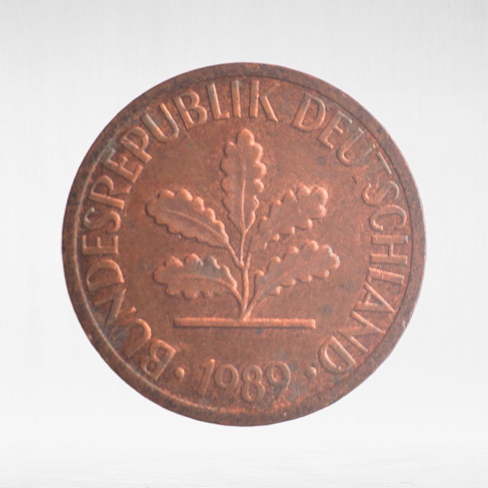 Germany, 1 Pfennig, 1989, (Karlsruhe Mint - "G"), VF