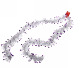 Мишура 2м 6см «Звездочки», Серебро/фиолетовый