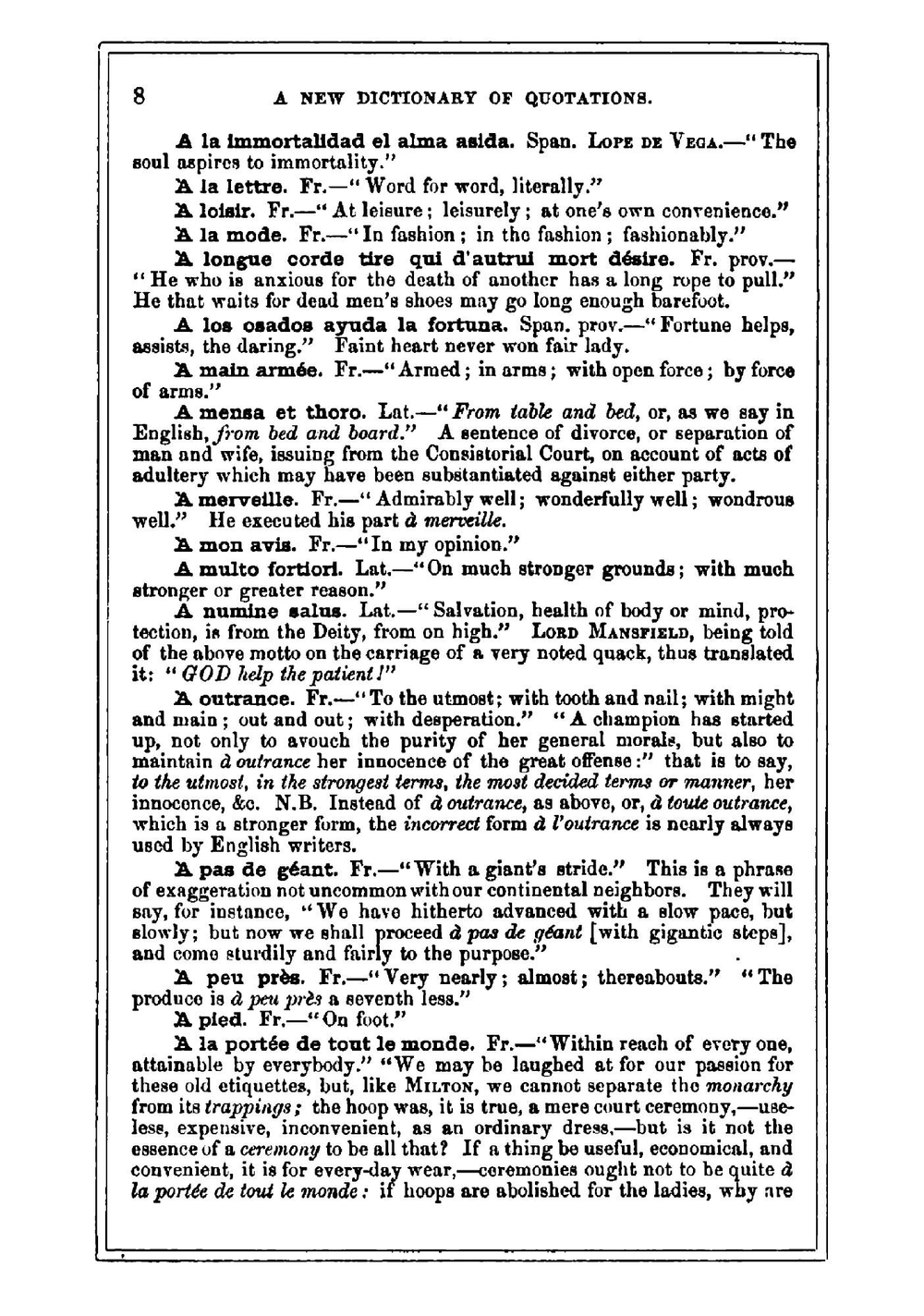 A new dictionary of quotations from the Greek, Latin, and modern languages | Сборник