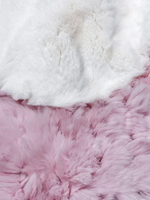 "Вязаный" детский плед из натурального меха рекс "Корона" 120х80 см (розовый)