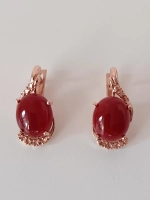 Серьги бижутерные с сердоликом "Краски осени"