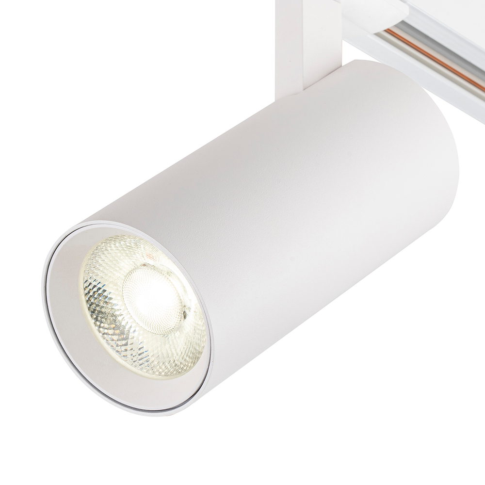 Светодиодный светильник для однофазной трековой системы 20Вт, 1600лм, 4000K, Ra>80, металл, белый матовый