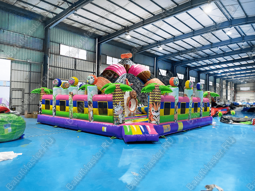 Надувной батут "В гостях у зебры" с модификацией